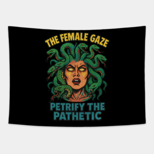 The Female Gaze – Medusa Empowerment Parody Design Tapestry