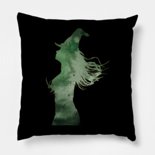 Watercolor Witchy Vibes Silhouette Pillow