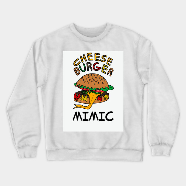 Cheeseburger Mimic Crewneck Sweatshirt by Lou Johnson