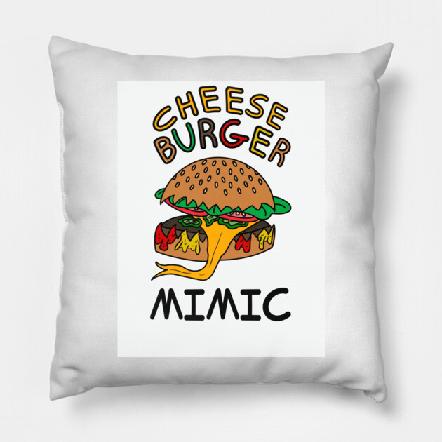 Cheeseburger Mimic Pillow by Lou Johnson