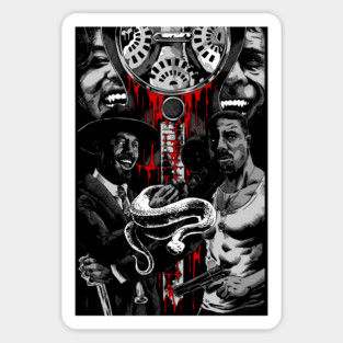 Sinners smoke stack twins smokestack vampire horror movie guitar blues Sticker