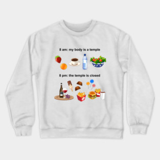 Snack Side Showdown: Health Nuts vs Junk Food Junkies Crewneck Sweatshirt