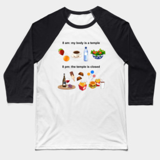 Snack Side Showdown: Health Nuts vs Junk Food Junkies Baseball T-Shirt