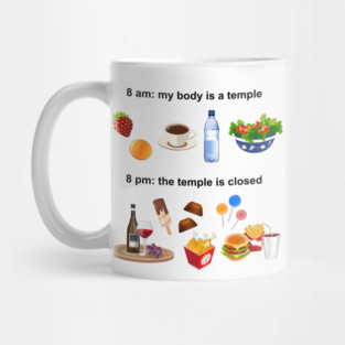 Snack Side Showdown: Health Nuts vs Junk Food Junkies Mug