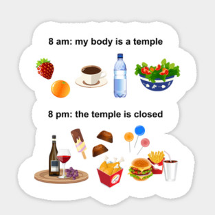 Snack Side Showdown: Health Nuts vs Junk Food Junkies Sticker