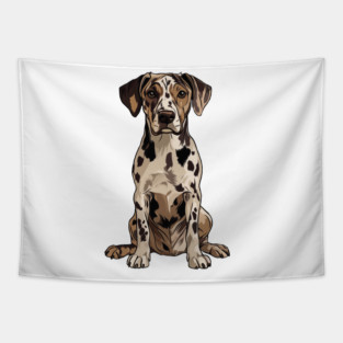 Catahoula Leopard Dog Illustration Tapestry