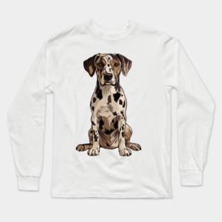 Catahoula Leopard Dog Illustration Long Sleeve T-Shirt