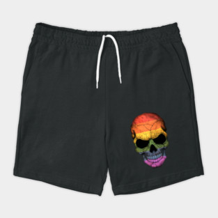 Gay Pride Rainbow Flag Skull Shorts