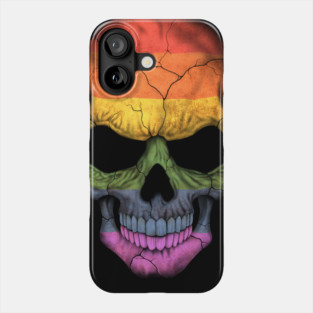 Gay Pride Rainbow Flag Skull Phone Case