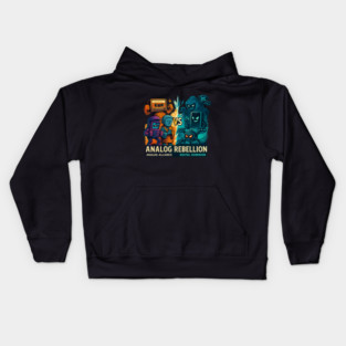 Analog Rebellion – Retro Heroes vs Digital Villains | Epic Nostalgia Showdown Kids Hoodie