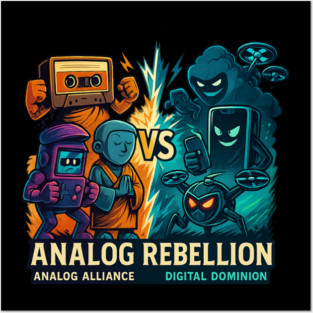 Analog Rebellion – Retro Heroes vs Digital Villains | Epic Nostalgia Showdown Posters and Art