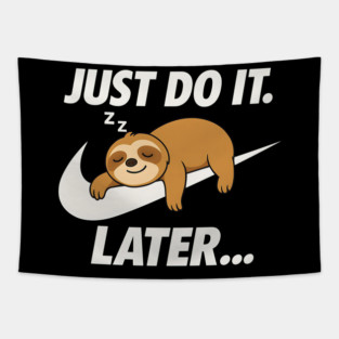Sleeping Sloth Do It Later Tapestry