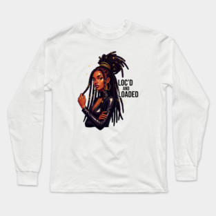 Black Queen Loc'd and Loaded Natural Hair Long Sleeve T-Shirt