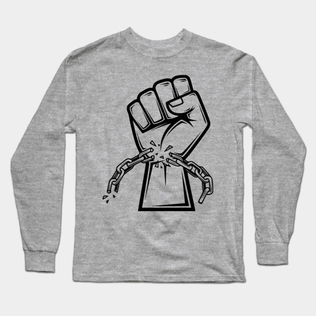 Black Power, Black Freedom, Breaking Chains Long Sleeve T-Shirt by UrbanLifeApparel