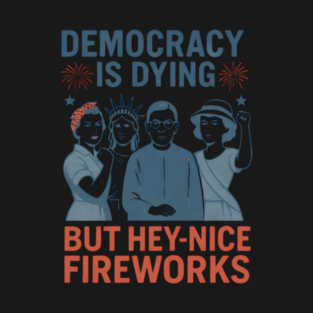 Democracy Is Dying But Hey Nice Fireworks Funny 4th of July by ArtistTee ⭐⭐⭐⭐⭐