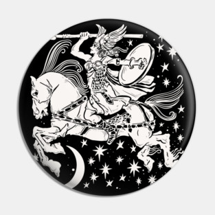 Warrior Goddess Mystical Illustration Pin