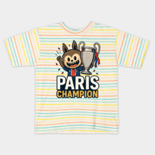 Paris Saint Germain Champion PSG Labubu Monster Finale Ligue Des Champions 2025 Celebration Kids T-Shirt