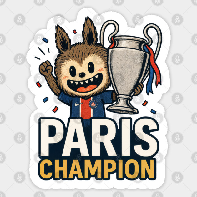 Paris Saint Germain Champion PSG Labubu Monster Finale Ligue Des Champions 2025 Celebration Sticker by Tshirtiz