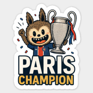 Paris Saint Germain Champion PSG Labubu Monster Finale Ligue Des Champions 2025 Celebration Magnet