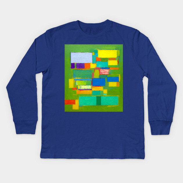 Natural Abstract Remixed Tribute to Hans Hoffman Kids Long Sleeve T-Shirt by DonWillisJrArt