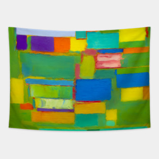 Natural Abstract Remixed Tribute to Hans Hoffman Tapestry