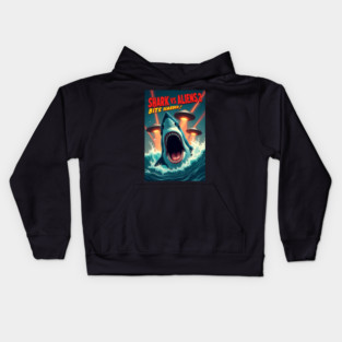 Shark vs Aliens 2 Bite Harder - Retro Sci Fi B Movie Kids Hoodie
