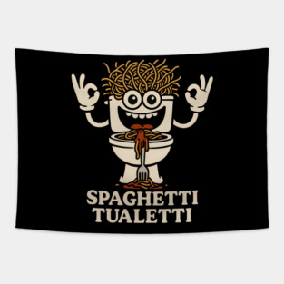 Spaghetti Tualetti – Italian Brainrot Toilet Pasta Meme Tapestry