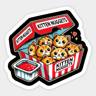 Kitten Nuggets Funny Cat Meme Sticker