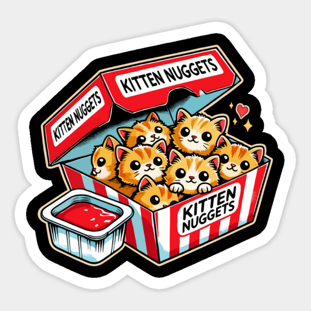 Kitten Nuggets Funny Cat Meme Magnet by creative