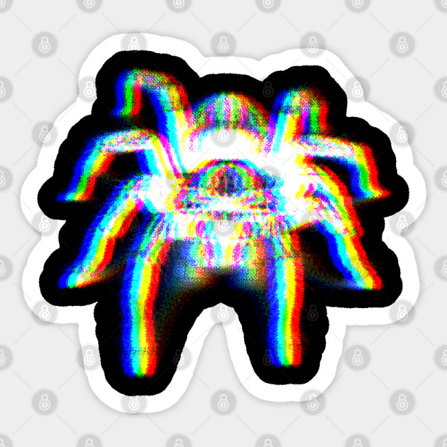 EDM Colorful Glitchy Tarantula Vaporwave Trippy Rave design Sticker by Luxinda