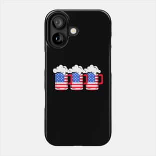 Beer American Flag 4th of July Merica Drinking USA Phone Case