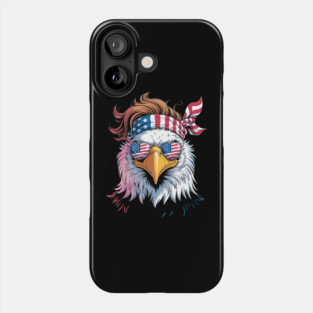 Patriotic Bald Eagle Mullet USA American Flag 4th of July Phone Case