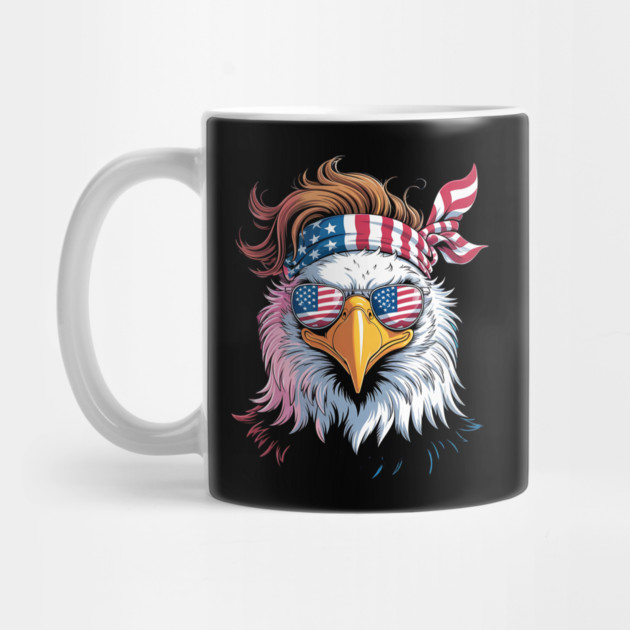 Patriotic Bald Eagle Mullet USA American Flag 4th of July by Creatifly Graphic Tees