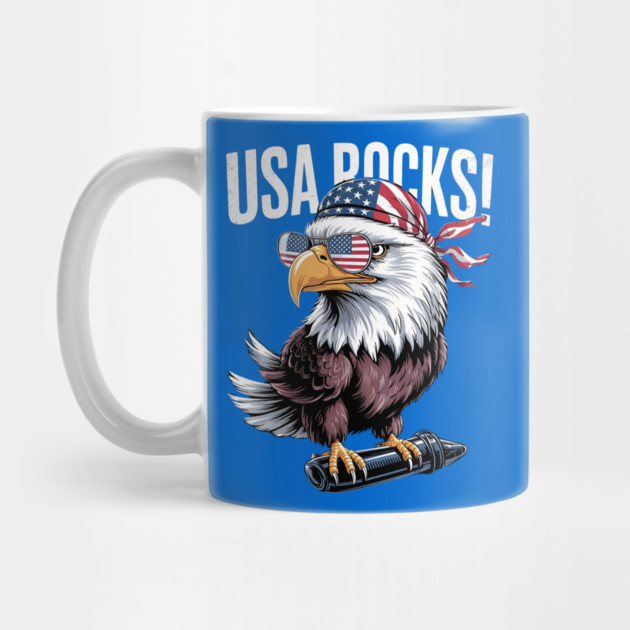 Patriotic Bald Eagle Mullet USA American Flag 4th of July by Creatifly Graphic Tees
