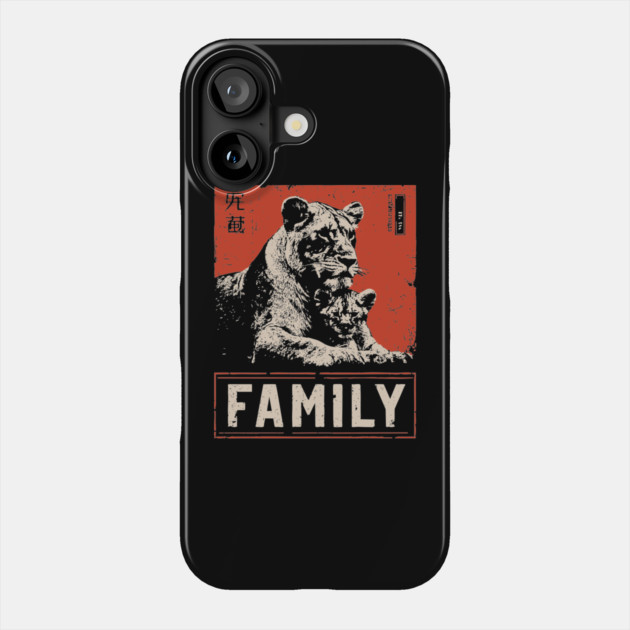 Lion Family – Fierce Love, Gentle Heart Phone Case by TuncGK