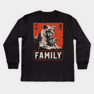 Lion Family – Fierce Love, Gentle Heart Kids Long Sleeve T-Shirt