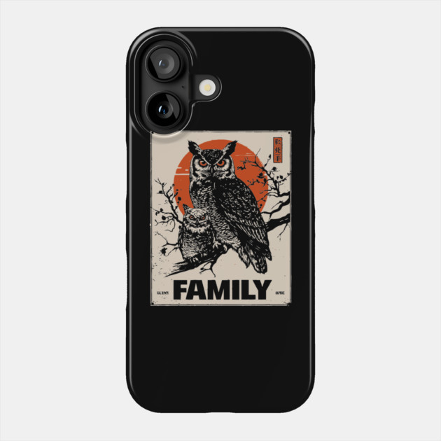 Eared Owl Family – Silent Guardians of the Forest Phone Case by TuncGK