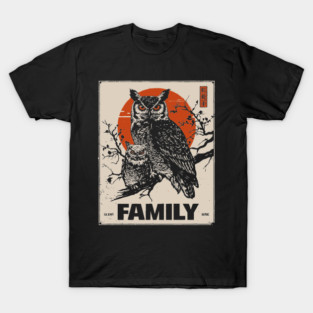 Eared Owl Family – Silent Guardians of the Forest T-Shirt