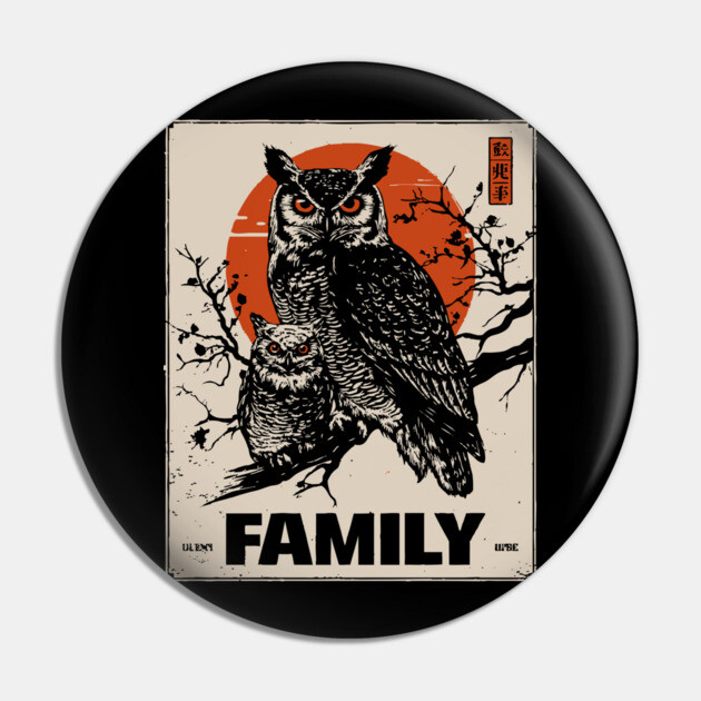 Eared Owl Family – Silent Guardians of the Forest Pin by TuncGK