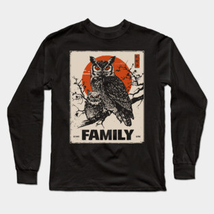 Eared Owl Family – Silent Guardians of the Forest Long Sleeve T-Shirt