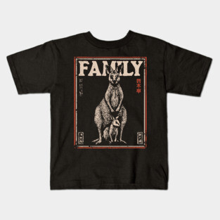 Kangaroo Family – Always Close, Always Home Kids T-Shirt