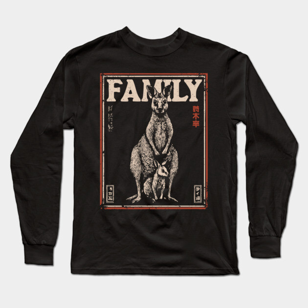 Kangaroo Family – Always Close, Always Home Long Sleeve T-Shirt by TuncGK