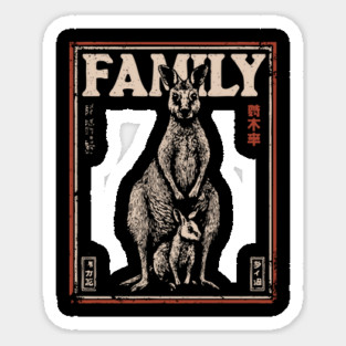 Kangaroo Family – Always Close, Always Home Sticker