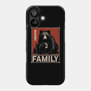 Black Bear Family – Wild at Heart, Close at Home Phone Case