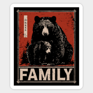 Black Bear Family – Wild at Heart, Close at Home Sticker
