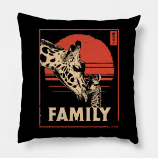Giraffe Family – Tall Love, Strong Bonds Pillow