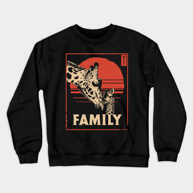 Giraffe Family – Tall Love, Strong Bonds Crewneck Sweatshirt by TuncGK