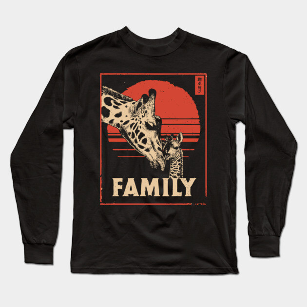 Giraffe Family – Tall Love, Strong Bonds Long Sleeve T-Shirt by TuncGK