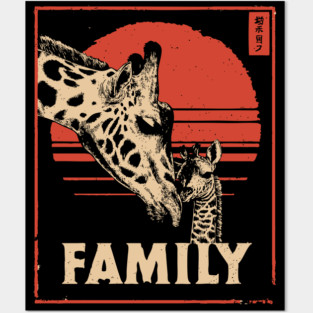 Giraffe Family – Tall Love, Strong Bonds Posters and Art