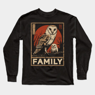 Barn Owl Family – Night Watchers of Love Long Sleeve T-Shirt